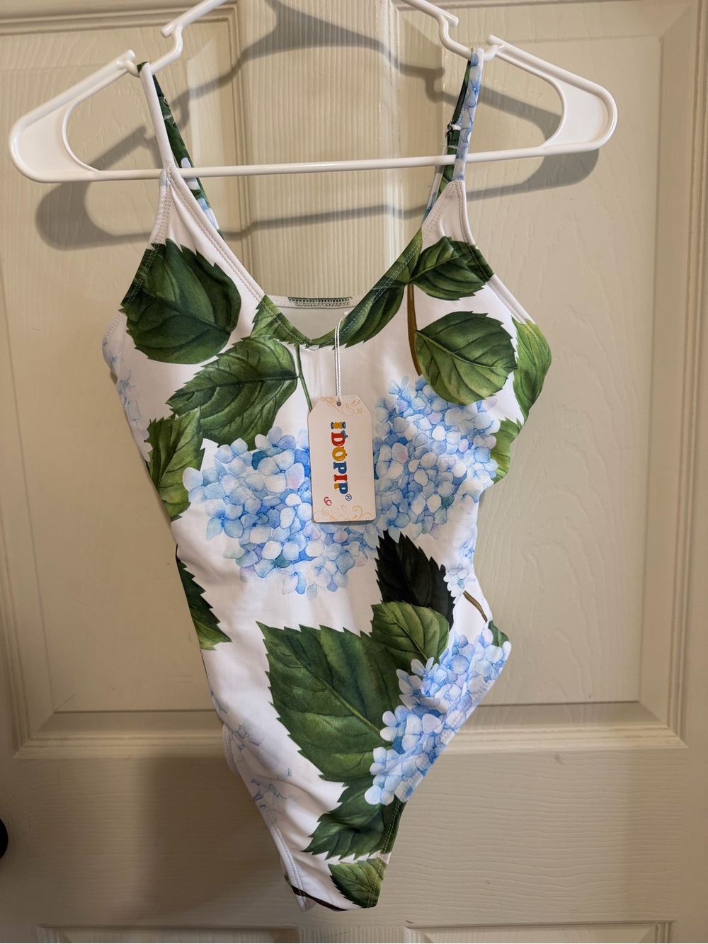 White Floral Hydrangea One-Piece Swimsuit